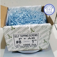 8X1" PAB (+) 1BOX WHITE TAPPING SCREW PAB 8X1" ROUND HEAD SCREW PH (+) WHITE 25MM