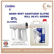 Codex Nano Mist Non Alcohol Disinfectant Sanitizer 5L / K5 Nano Mist Spray Gun (Anti Corona Virus)