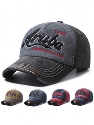 1pc Unisex Embroidered 'Aruba ONEHAPPYISLAND 1499' Vintage Washed Baseball Cap - Retro Distressed Ad