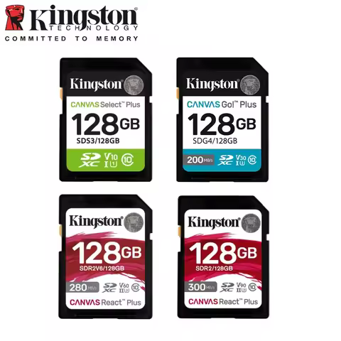 Kingston SD Card V10 V30 V60 V90 Class 10 U1 U3 UHS-I UHS-II 64GB 128GB 256GB 512GB 1TB SDHC SDXC Me