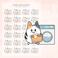YUME Cute Functional Kiss Cut Bullet Journal Planner Sticker House Chores Series Washing Clothes