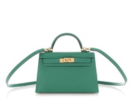 Hermès Vert Vertigo Epsom Mini Kelly 20 Gold Hardware, 2024
