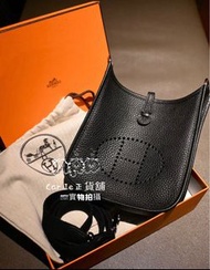 Hermes Mini evelyne黑銀手袋 其他款黑同色可以問