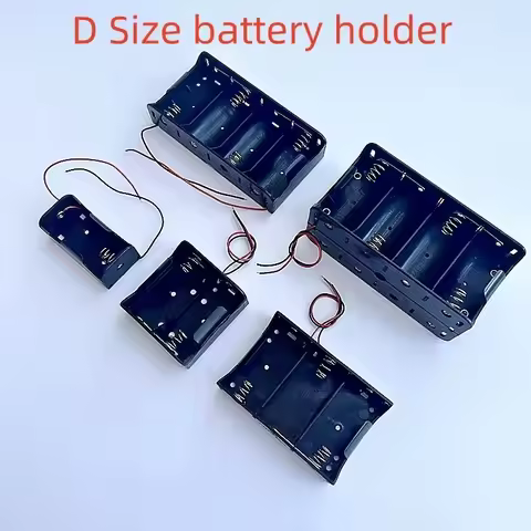 D Size Battery Holder Cell with Wires Rechargeable Battery Case - 1/2/3/4/8 Slots Durable Battery Ho