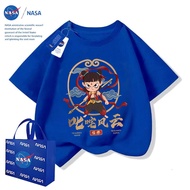HYS Nezha: The Devil Boy Conquers the Dragon King Short Sleeve T-shirt Childrens Summer Anime Print