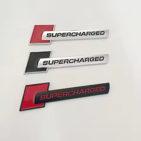 3D Metal Supercharged Emblem Badge Decal Car Sticker For Audi Q7 S Line A6 C6 A8 D4 S4 B8 S6 C5 V6 S