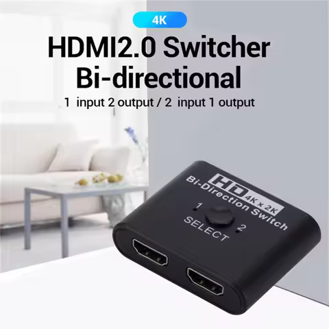 4K 60Hz HDMI Switch 2 Ports 1 in 2/2 in 1 Out Video Splitter For Laptop PC Xbox PS3/4/5 TV Box To Mo