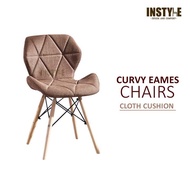 Spot Curvy Eames Chair with Cloth Cushion Seat & Solid Wood Leg