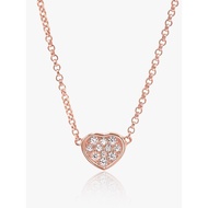 925 Rose Gold CZ Heart Necklace