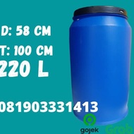 Drum Air Plastik 200 Liter Besar Tempat Sampah Ember Baskom Hdpe Tebal Original