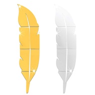 Acrylic Mirror Sticker Wall Feather Size 120x26 cm.