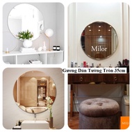 Gương Soi Toàn Thân Acrylic Dán Tường 100 X 30cm và Gương Dán Tường Tròn 35cm