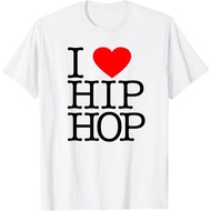 Men's cotton T-shirt I Love Hip Hop (Heart) - Rap and Hip Hop Fan T-Shirt T-Shirt