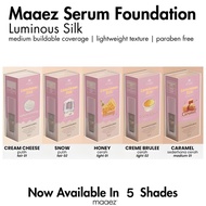 MAAEZ Serum Foundation 30gm Luminous Silk Honey Creme Brulee Cream Cheese Caramel Full Coverage