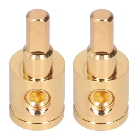 QQ-2PCS Power Wire Reducer 0GA Reducer 0GA Pure Copper Gold Plated Wire Reducer Terminal Connector F