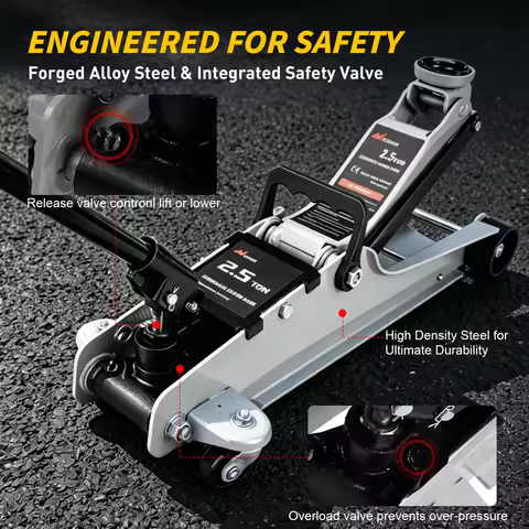 Nilight 2.5 Ton Floor Jack, Low Profile Hydraulic Trolley Car Jack With 360° Swivel Lifting Arm, Hea