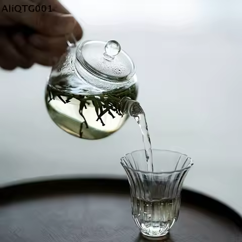 Mini Clear Glass Teapot 150ml/5oz High Borosilicate for Single Person Kung Fu Tea Ideal for Hot Beve