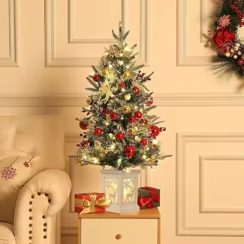 3 ft Artificial Christmas Tree with Light Mini Small Xmas Tree for Christmas Decoration New Year Gif