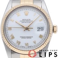 勞力士 Datejust 男士腕錶，古董款，Datejust 男士 16013(9)，18K 黃金/不鏽鋼，白色，拋光，1986 年，成色極佳 [二手]