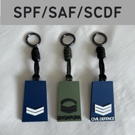 🇸🇬Singapore SAF/SCDF/SPF Rank Keychain 3D Printed | Rank Tag | Personalised Gift