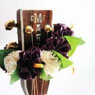 Ribbon lei for guitar, purple,guitar strap,acousticguitar