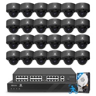 GWSECU 32 Channel Security Camera System with Audio, Smart AI Human Detection, 24X Dome 5MP IP66 IK1