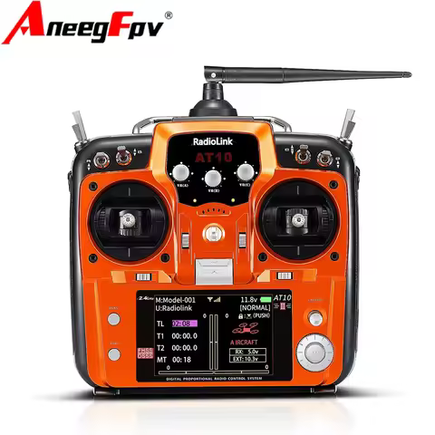 RadioLink AT10 II 2.4Ghz 12CH RC Transmitter with R12DS Receiver PRM-01 Voltage Return Module Batter
