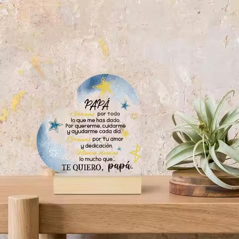 2D Acrylic Desktop Decoration - "Dad - Thank You for Everything. Love Me Every Day, Help Take Care o