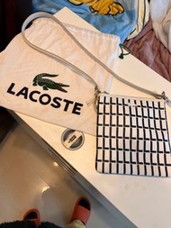 Lacoste鱷魚牌 白色夏天斜背包
