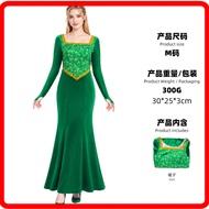 Monster Shrek, Princess Fiona cosplay, Halloween performance costume, Princess Fiona long dress