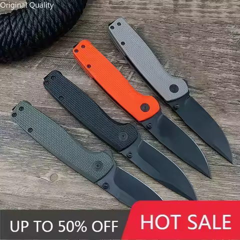 S/O/G D2 Blade Folding Knife Outdoor Camping EDC Tools Survival Tactical Pocket Nylon Handle Cutting