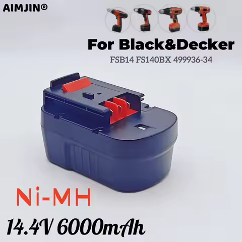 14.4V 6000mAh rechargeable battery suitable for Black&Decker 14.4V wireless power tools