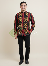 Baju Couple Tenun Etnik Premium | Gamis Tenun Wanita & Kemeja Pria | Batik Tenun Nusantara Modern