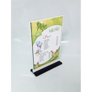 A5 Menu shelf, A5 mica Menu, Restaurant Menu with 2-sided display.