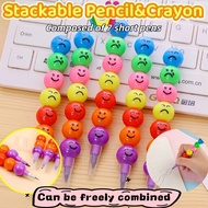 7 Colors EMOJI Bullet Crayon Bullet Pencil Writing Utencil Kawaii Cute Emoji Pensel non-sharpening