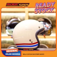 Helm BELL Custom 500 Stripe White Classic Retro Helmet Original USA
