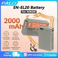PALO EN-EL20 EN EL20 EL20A Camera Battery Type-C USB Port 2000mAh For Nikon J1 J2 J3 J4 S1 S2 COOLPI