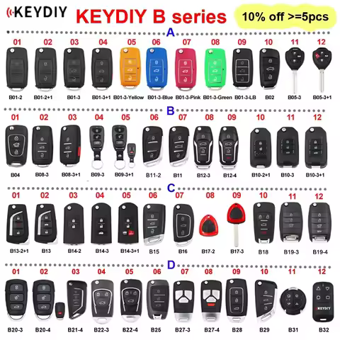 KEYDIY B Series B01 B02 B04 B05 B11 B12 B15 B16 B18 B21-4 B22-4 B25 B27 B28 B29 B31 B32 Remote Contr