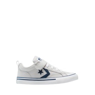 Converse Pro Blaze Strap Leather Easy-On Boy's Sneakers - Barely Grey/Navy/White