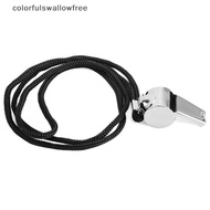 colorfulswallowfree 1 Pack Metal Whistle Referee Sports Rugby Stainless Steel Whistle Soccer CCD