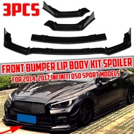 High Quality Q50 Car Front Bumper Lip Body Kit Spoiler Splitter Lip Diffuser Protection Guard For In