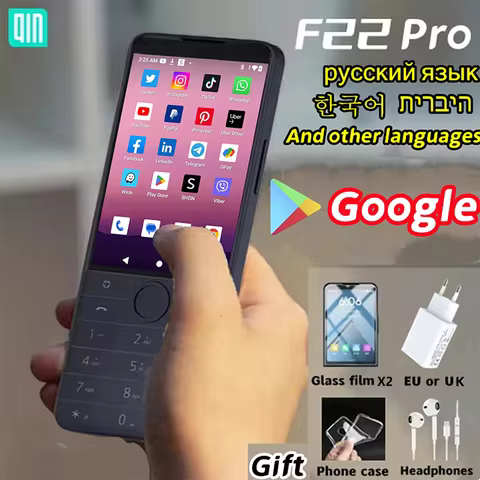 Qin F22 Pro Support Arabic,Google, Wi-Fi, Bluetooth, a 3.5-inch touch screen, and 4GB+64GB.