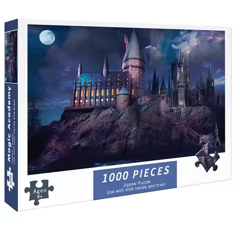 1000 Puzzle Games for School of Witchcraft and Wizardry - Educational Paper Puzzle Games for Wall Ar