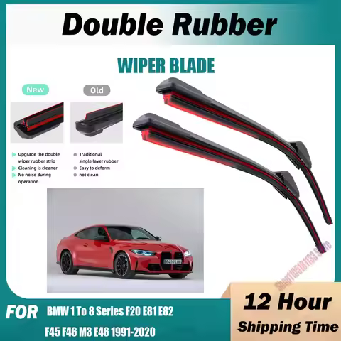 For BMW 1 - 8 Series F20 E81 E82 F45 F46 M3 E46 Double Rubber Car Wiper Front Wiper Blades Brushes C