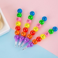 7 Colors EMOJI Bullet Crayon Bullet Pencil Writing Utencil Kawaii Cute Emoji Pensel non-sharpening