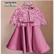 Shopping Yukz KELI Baju Dress Batik Brokat Anak Perempuan 2-5 tahun (Gratis Bando ) / Gaun Pesta Brukat Cantik Balita Putri Cewek / Bisa COD Bayar Di Tempat