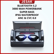 TWS T8 Wireless Earphone Bluetooth 5.2 Noise Cancelling Waterproof Super Bass Stereo Earbud 藍牙耳機