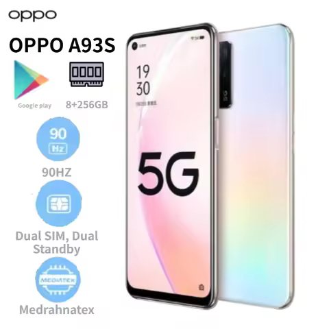 2026 OPPO A93s 5G Smartphone 6.5-inch 90Hz Display 5000mAh Battery 48MP Triple Camera 8GB+256GB Stor