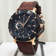 READYSTOK ALEXANDRE CHRISTIE ORIGINAL AC9205MC (AC COLLECTION) JAM TANGAN PRIA LEATHER STRAP COKLAT 