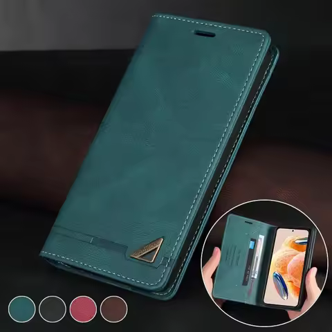 Wallet Card Slot RFID Blocking Magnetic Flip Case For Xiaomi Redmi 14C 14R 13 13C 12 12C 10C 9 9A 9C